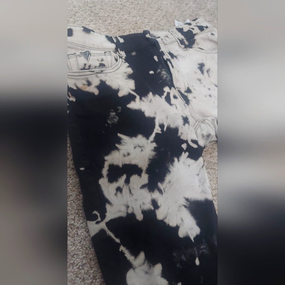Black and white Tie Die Guess Denim Jeans